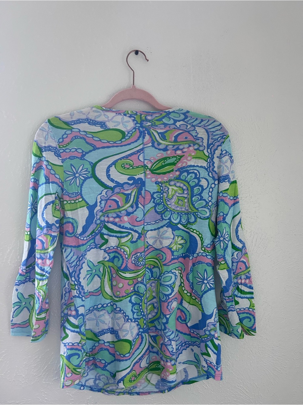 Lilly Pulitzer Pastel Paisley V-Neck Tunic in Blue, Pink & Green - Picture 4 of 4